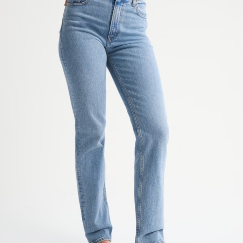 Abercrombie & Fitch Denim 90s Straight Ultra High Rise Jeans Blue Size 27 - Picture 14 of 16